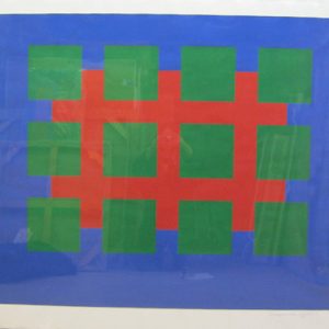 Untitled - Green Squares on Blue
