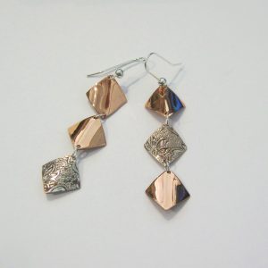 Vintage Silver and Copper Drop Earrings