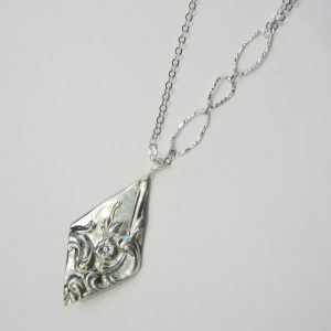 Vintage Silver Diamond Flower Necklace