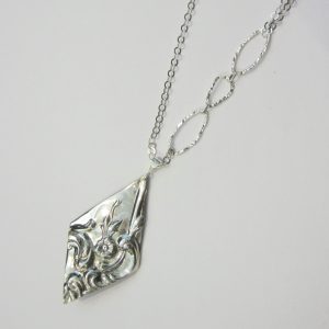 Vintage Silver Diamond Flower Necklace