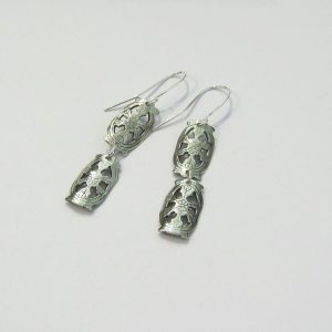 Vintage Silver Open Drop Earrings