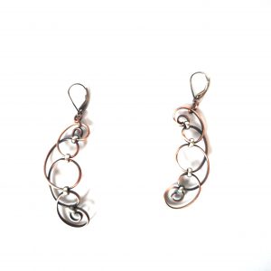 Copper & Silver Curly Earrings