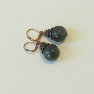 Labradorite Copper Earrings