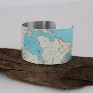 Vintage Canada Map Aluminum Cuff