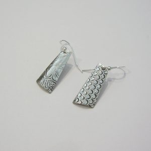 Vintage Silver Rectangle Earrings 10
