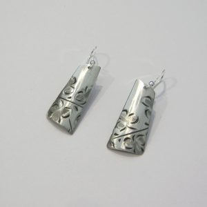Vintage Silver Rectangle Earrings 11