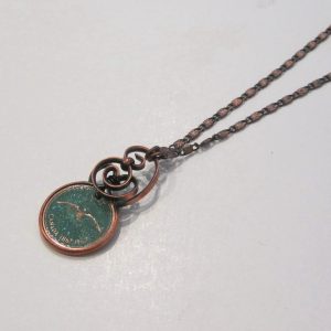 1967 Green Penny Twist Necklace