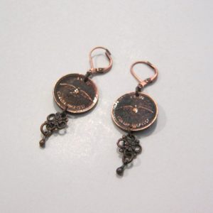 1967 Copper Penny Earrings 3