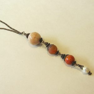 Agate & Freshwater Pearl Copper Necklace