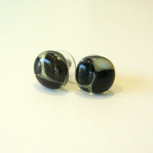 Black Pebble Stud Earrings