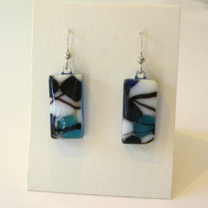 Blue Pebble Glass Earrings