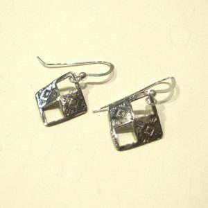 Vintage Silver Diamond Earrings 4