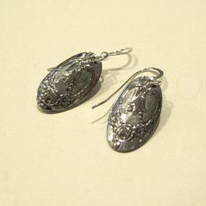 Vintage Silver Oval Earrings