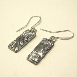 Vintage Silver Rectangle Earrings 2