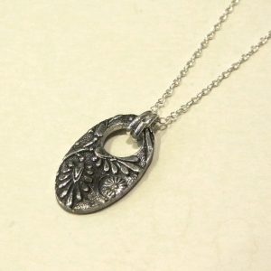 Vintage Silver Oval Necklace 2