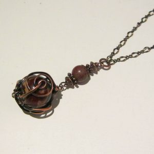 Agate Copper Music Necklace