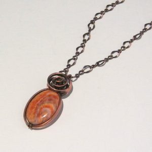 Fire Agate Copper Necklace