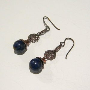 Lapis Copper Earrings