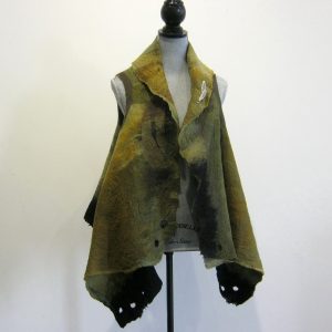 Green Silk Wool Vest
