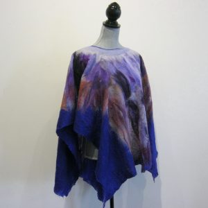 Purple Silk Wool Capelet