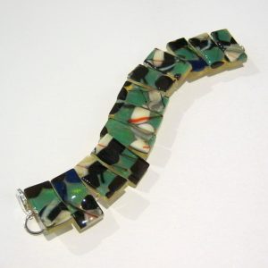 Aqua Pebble Glass Bracelet