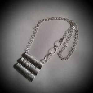 Vintage Silver Sunflower Trio Necklace